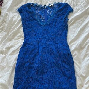 Stunning Babaton royal blue lace dress with pockets